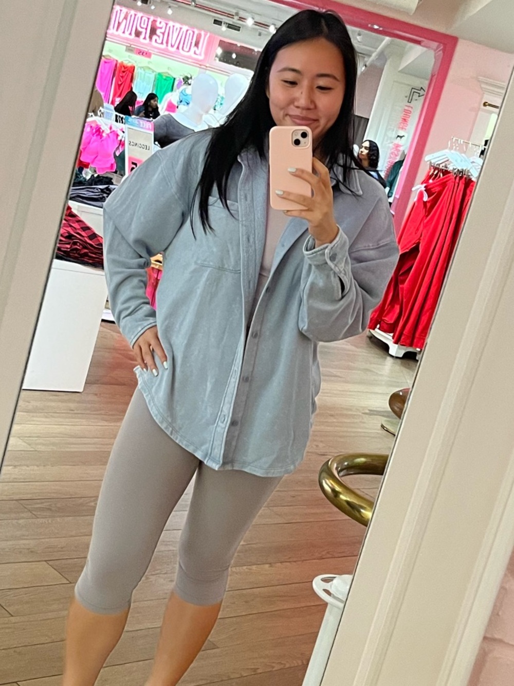 Victoria's Secret PINK Blue Gray Shacket